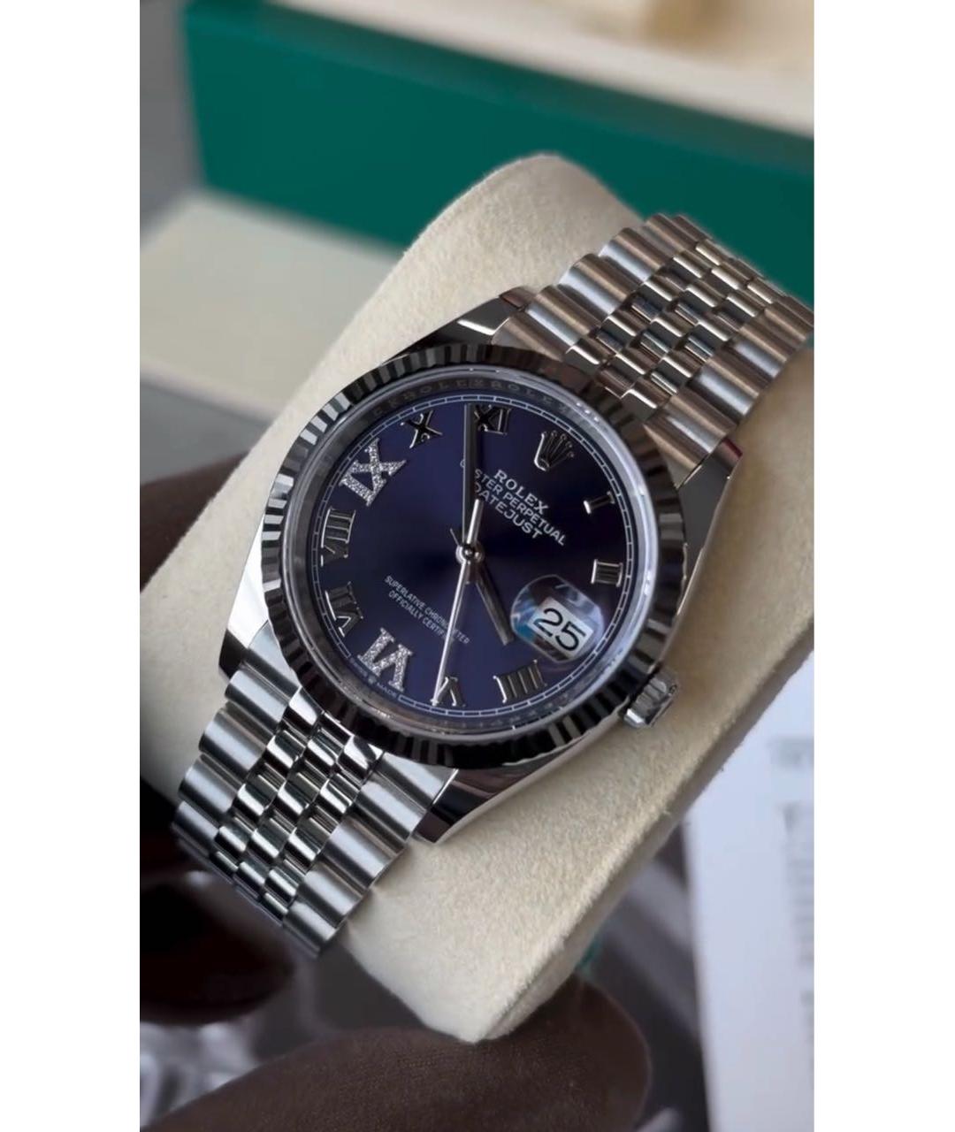 ROLEX Фиолетовые часы из белого золота, фото 3