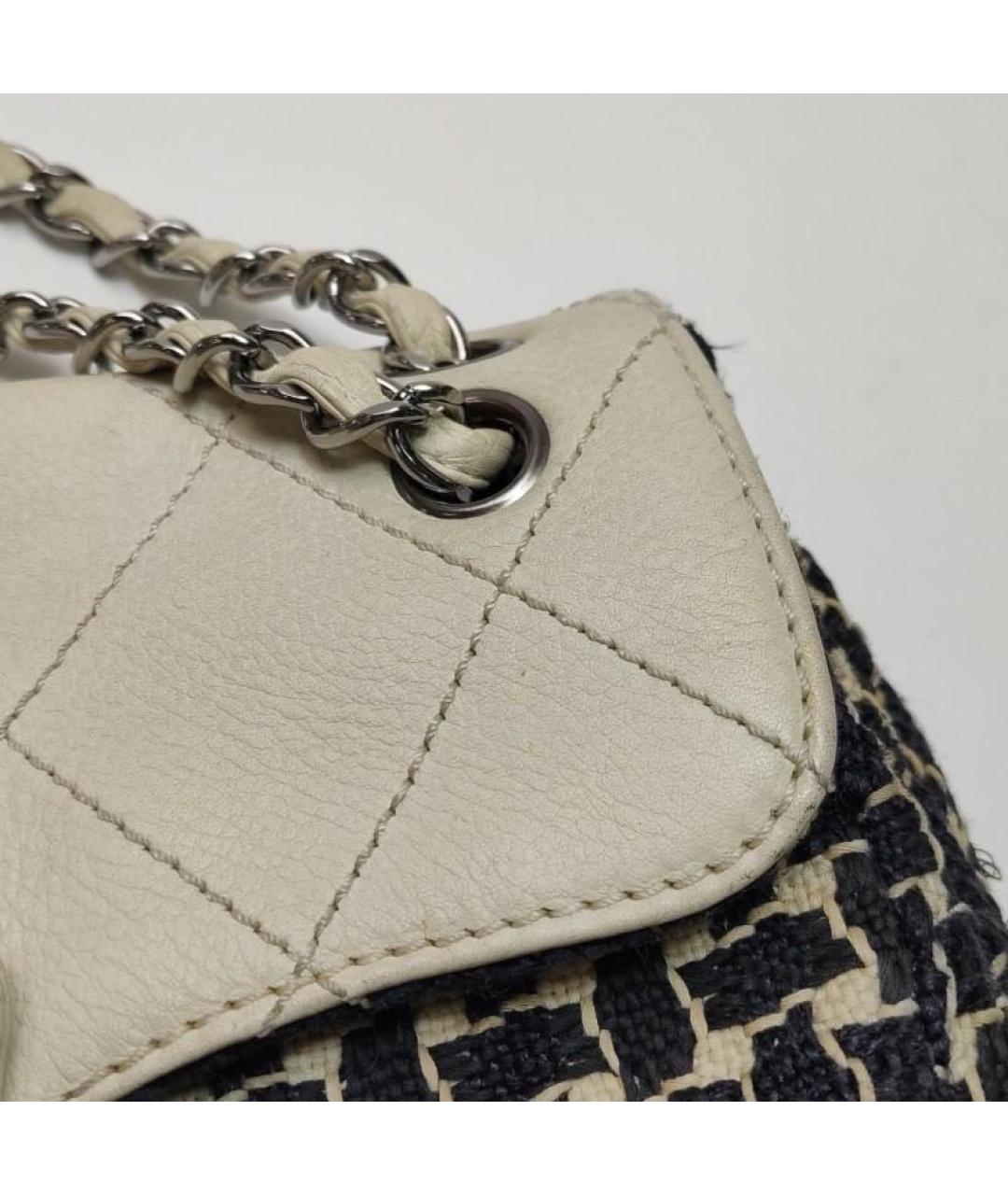 CHANEL Бежевая кожаная сумка через плечо, фото 5
