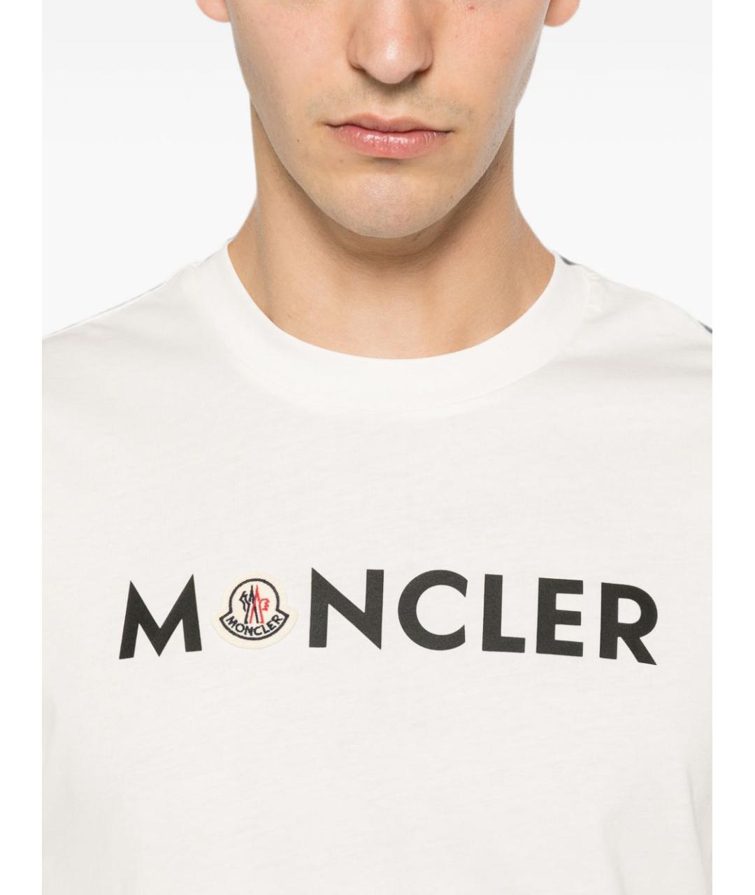 MONCLER Белая хлопковая футболка, фото 2
