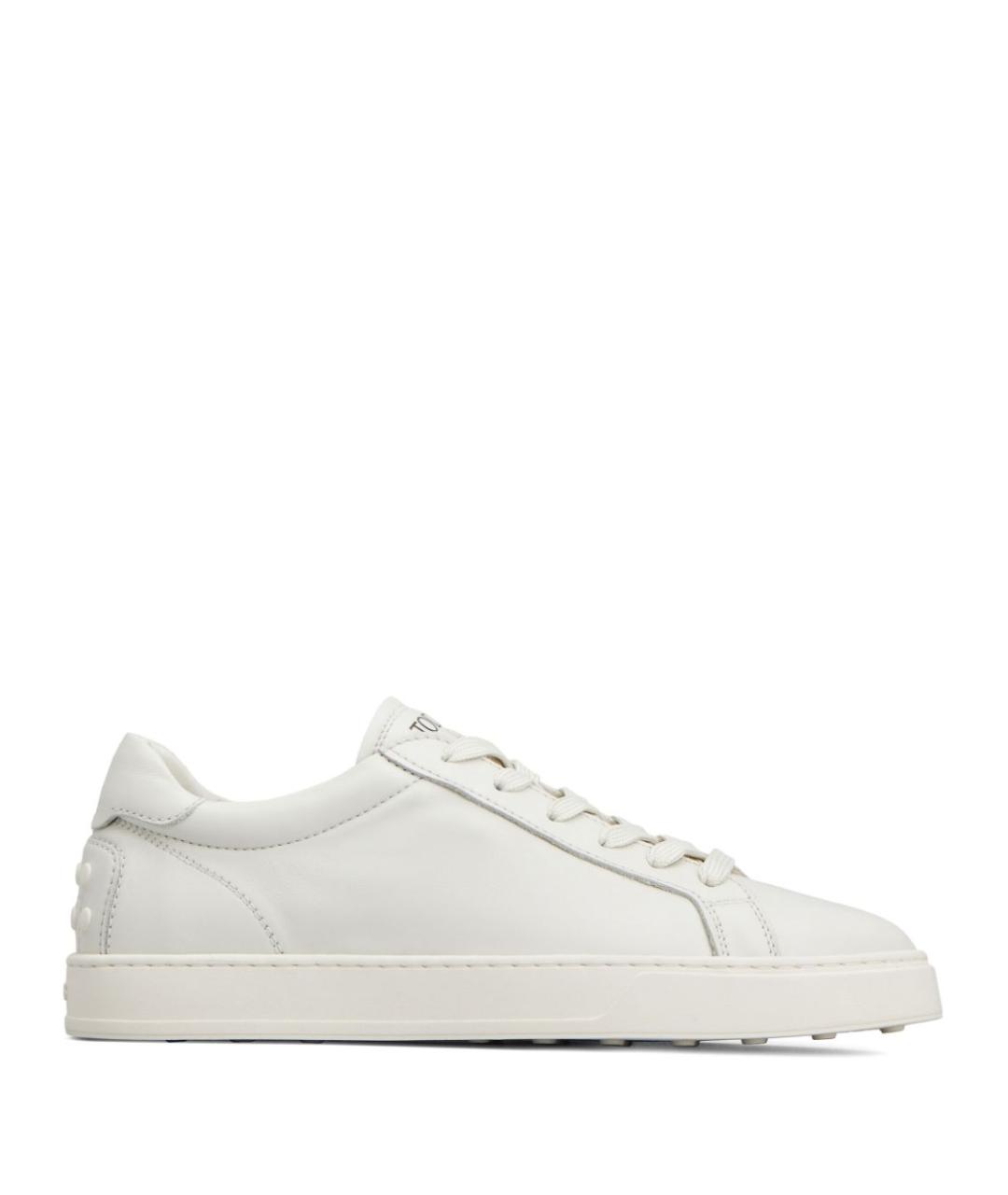 TOD'S Белые кожаные низкие кроссовки / кеды, фото 1