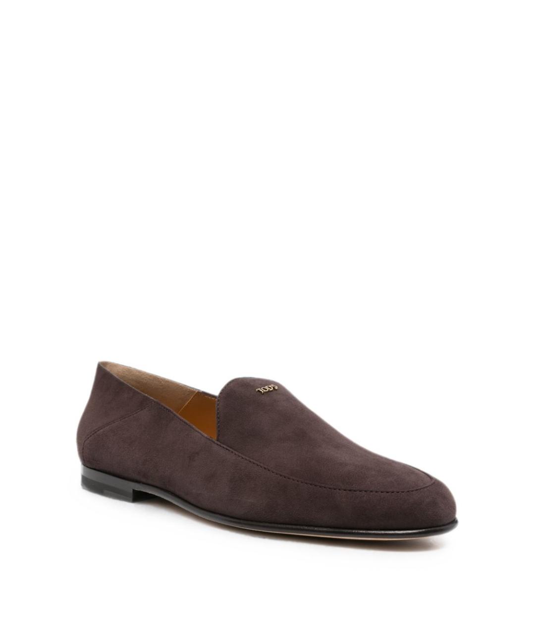 TOD'S Коричневые замшевые лоферы, фото 4