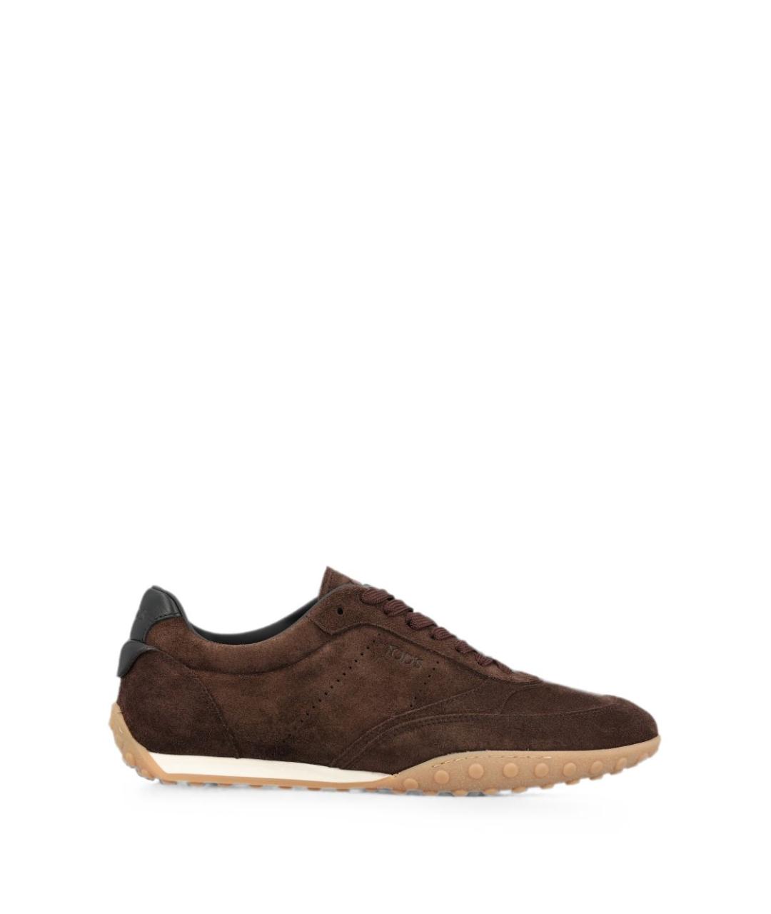 TOD'S Коричневые замшевые низкие кроссовки / кеды, фото 1