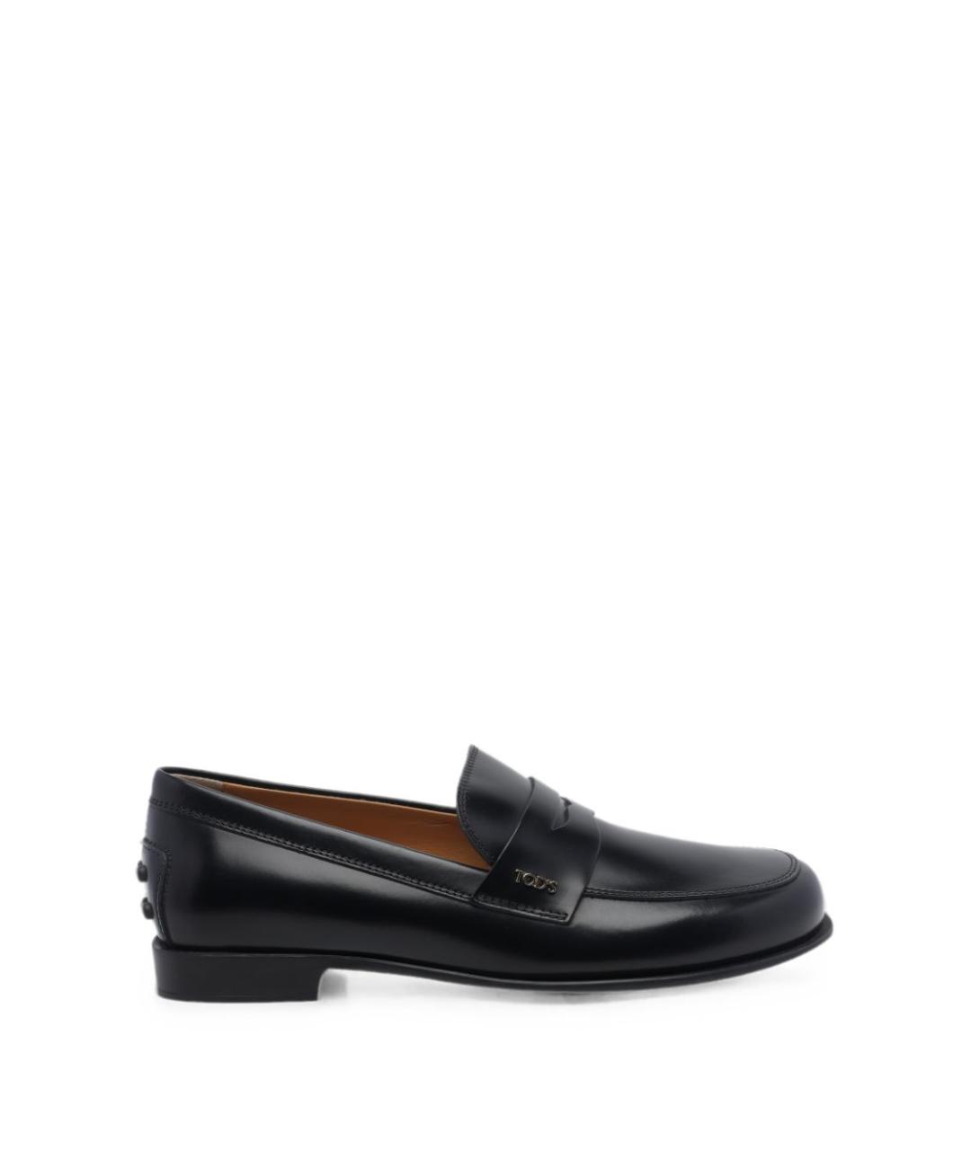 TOD'S Черные кожаные лоферы, фото 1