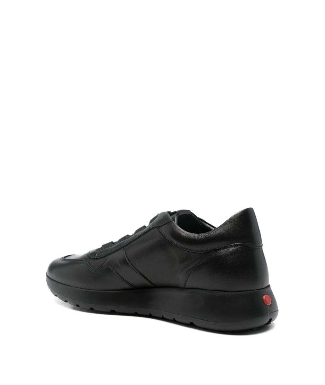 TOD'S Черные кожаные низкие кроссовки / кеды, фото 2