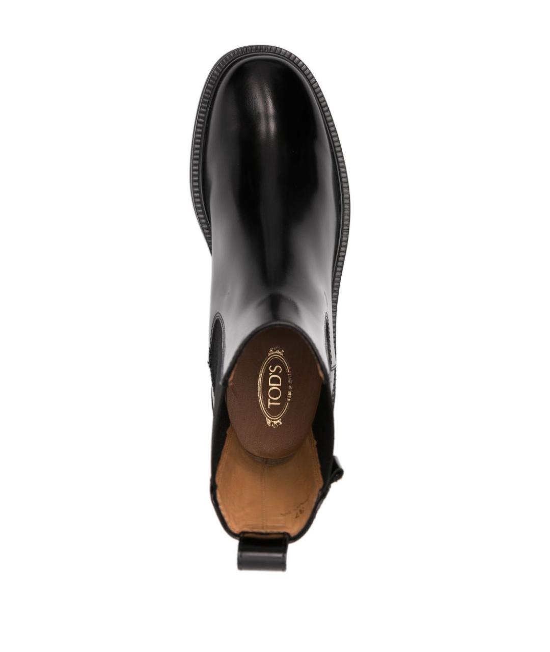 TOD'S Черные кожаные ботинки, фото 4