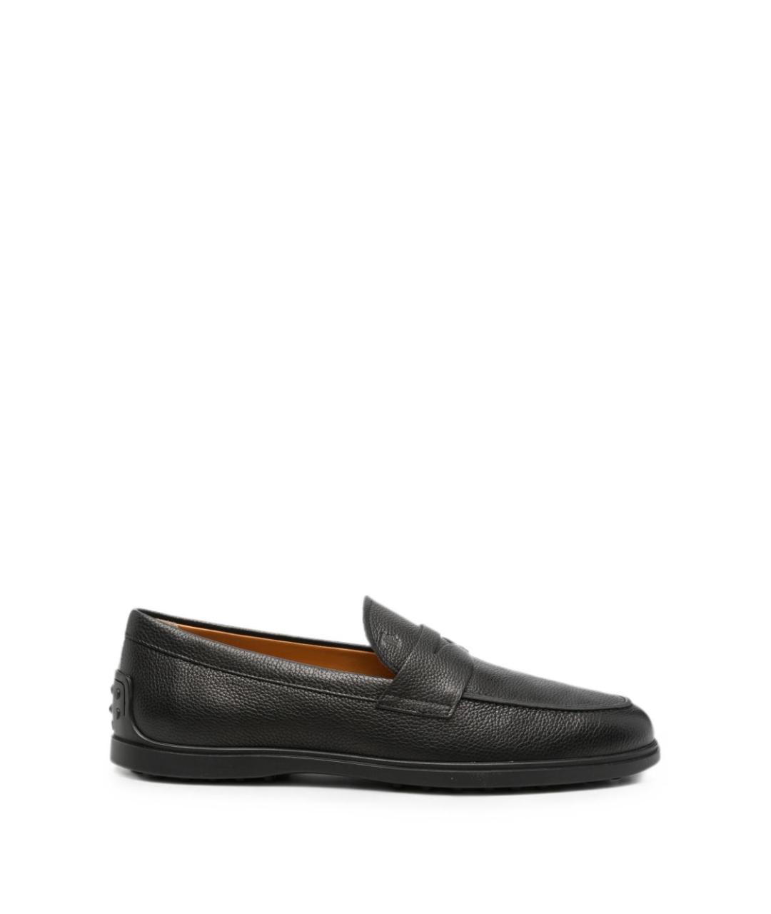 TOD'S Черные кожаные лоферы, фото 1
