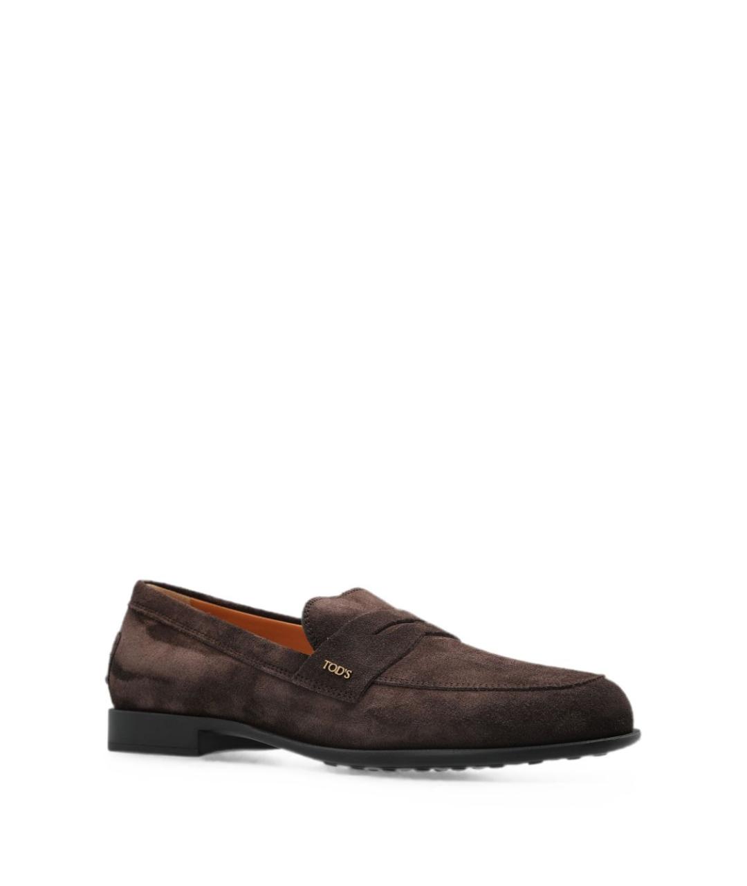 TOD'S Коричневые замшевые лоферы, фото 3