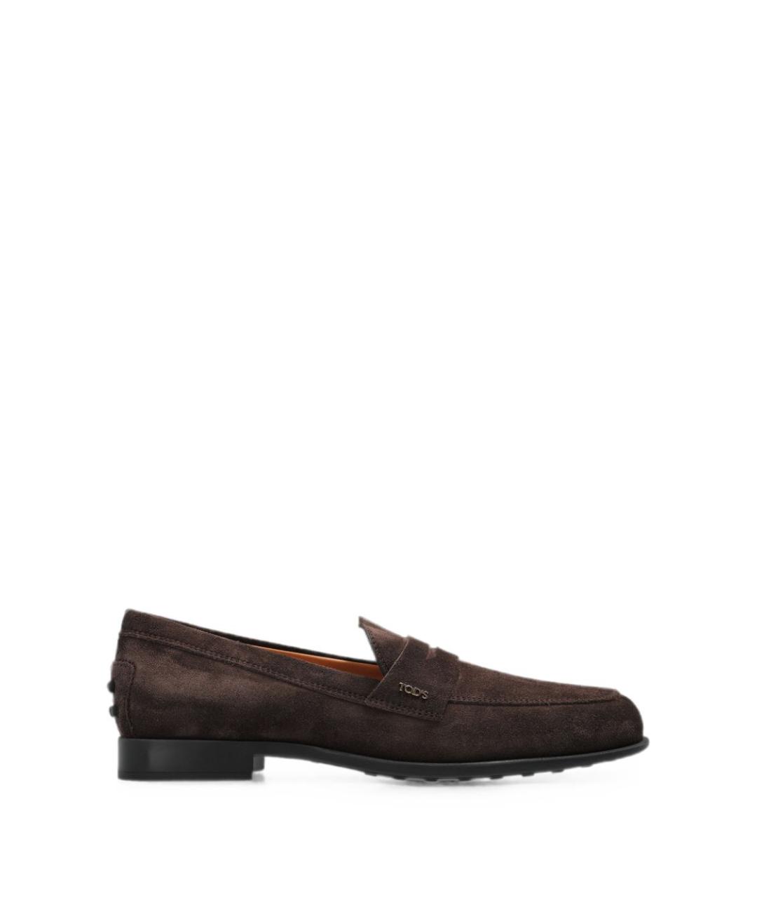 TOD'S Коричневые замшевые лоферы, фото 1