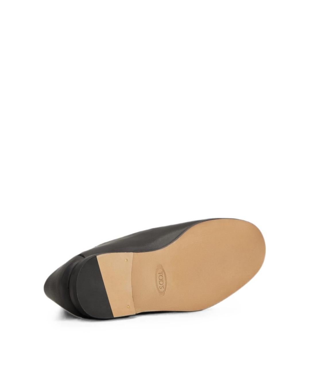 TOD'S Черные кожаные лоферы, фото 2