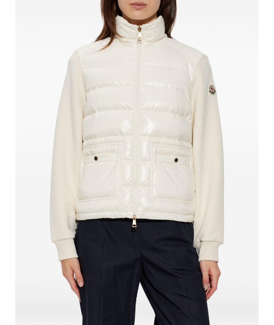MONCLER Белая полиэстеровая куртка, фото 3