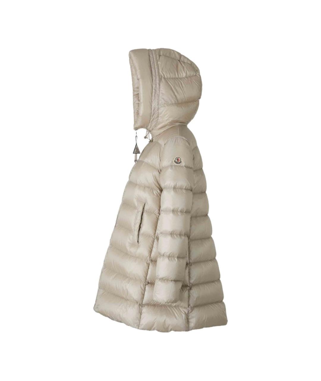 MONCLER Бежевый синтетический пуховик, фото 4