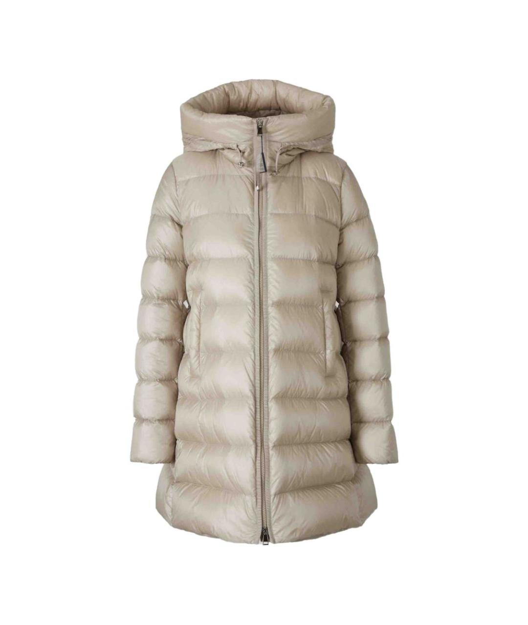 MONCLER Бежевый синтетический пуховик, фото 1
