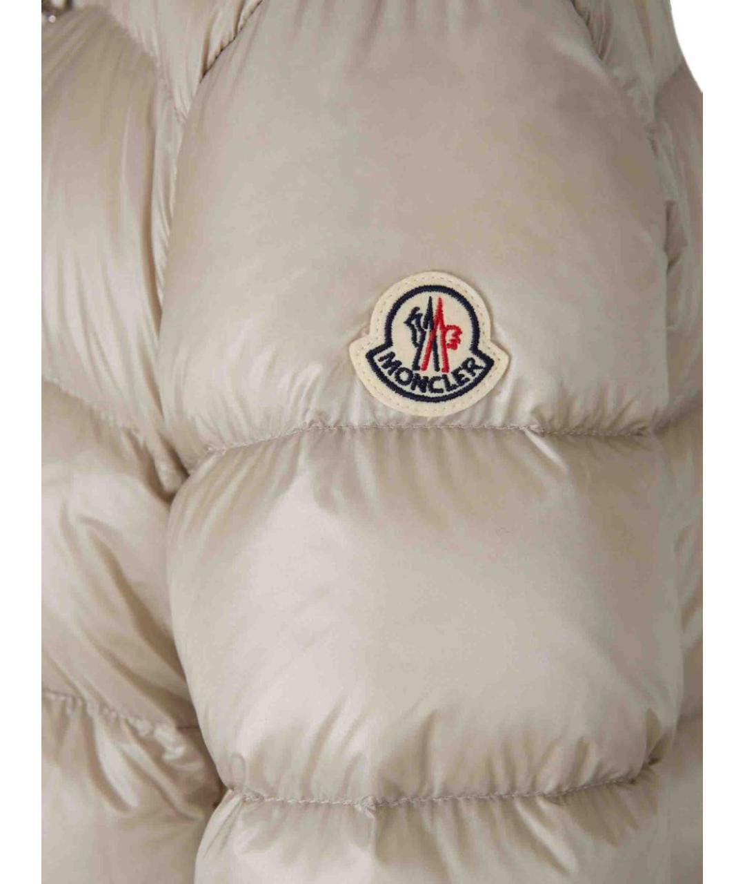 MONCLER Бежевый синтетический пуховик, фото 2