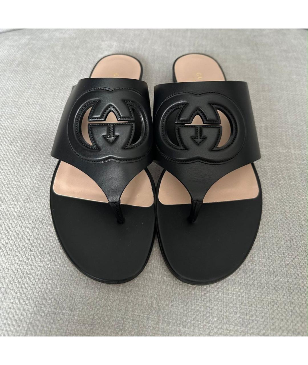 GUCCI Черные кожаные мюли, фото 4