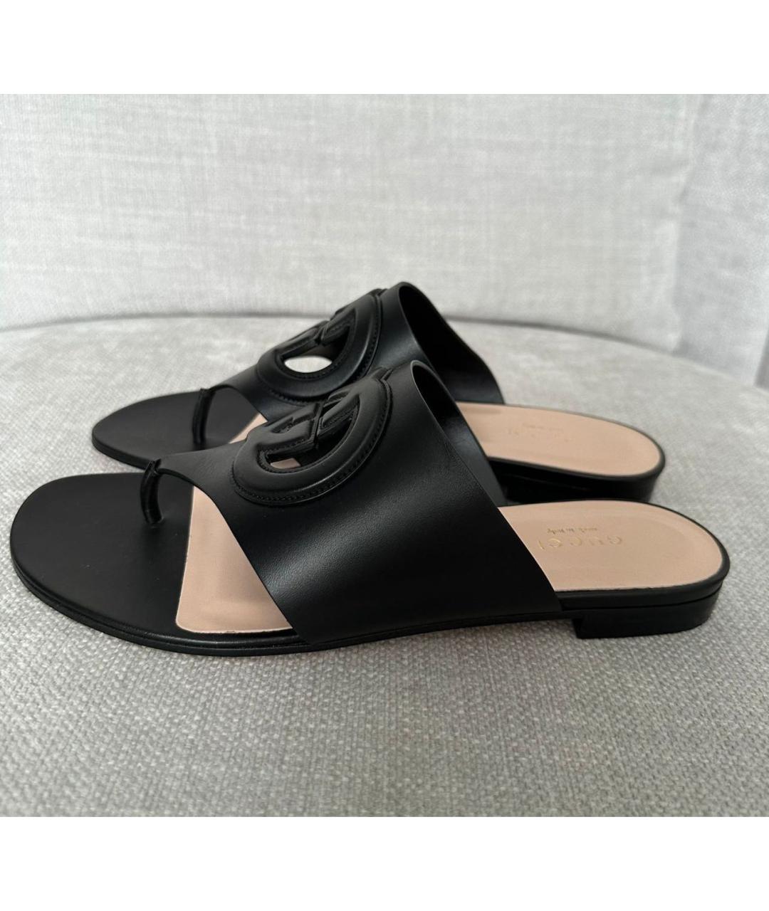 GUCCI Черные кожаные мюли, фото 2