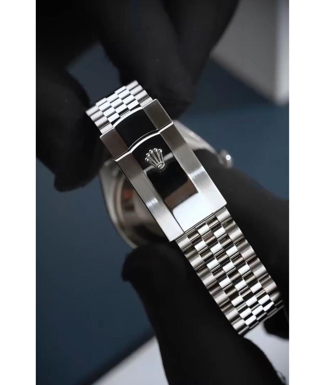 ROLEX Черные часы из белого золота, фото 3