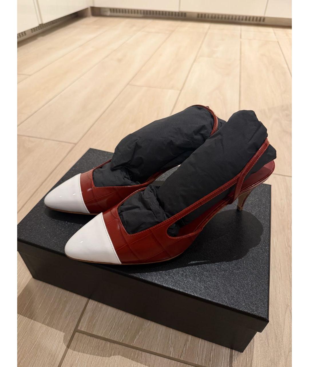 CHANEL Бордовые кожаные туфли, фото 2