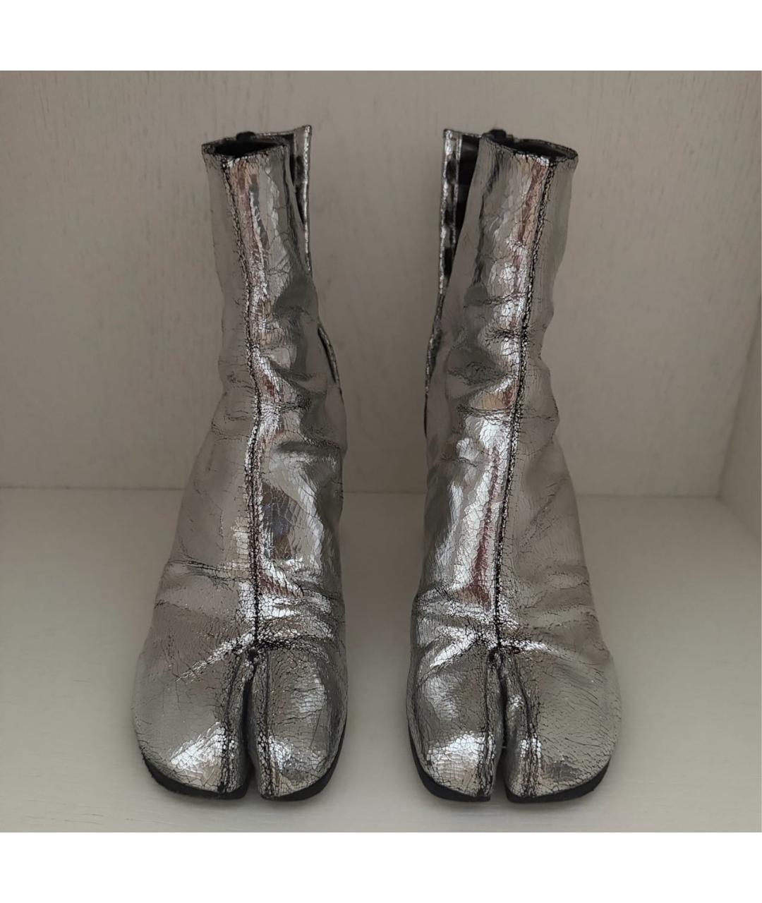 MAISON MARGIELA Серебряные кожаные ботильоны, фото 2