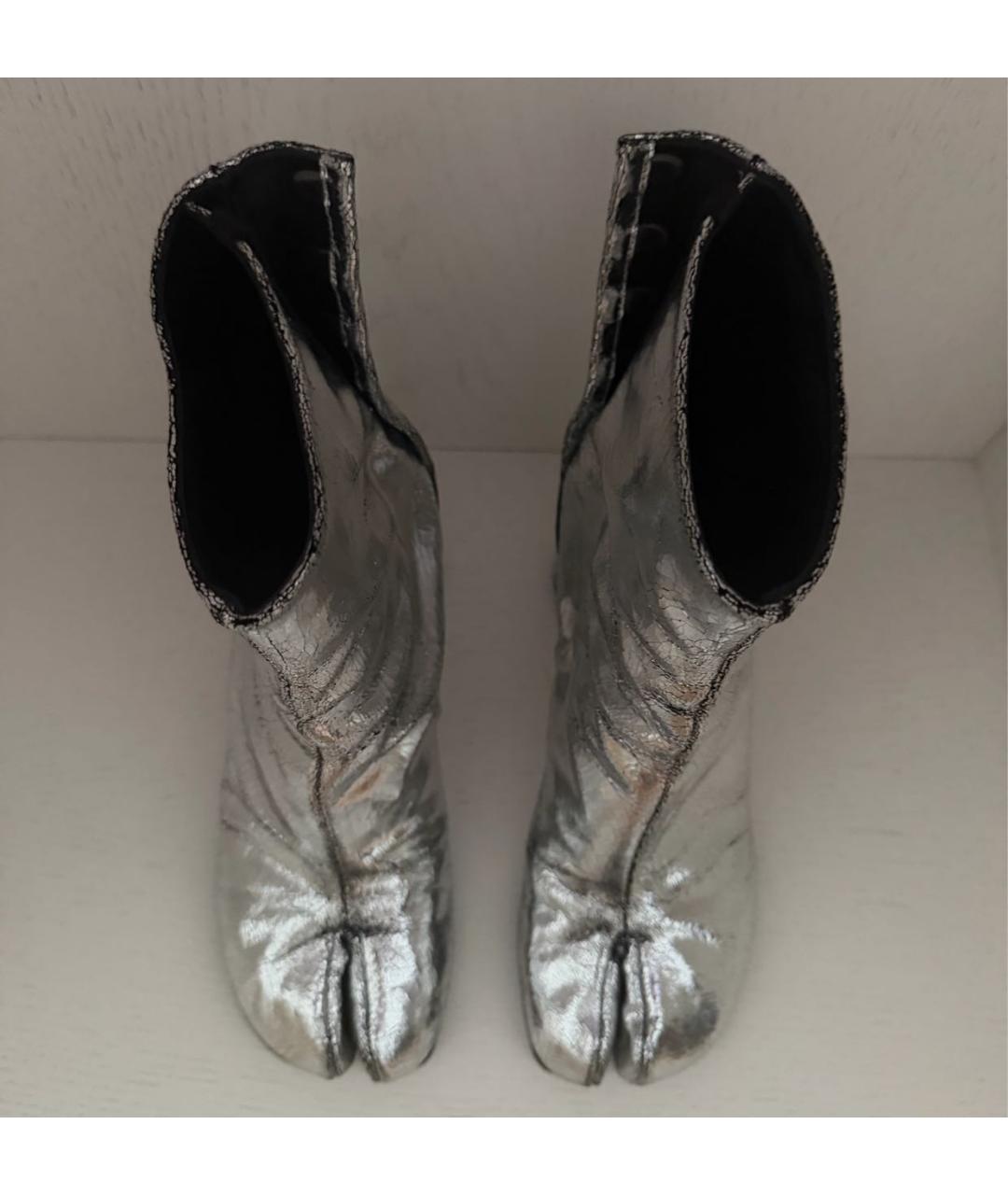 MAISON MARGIELA Серебряные кожаные ботильоны, фото 3