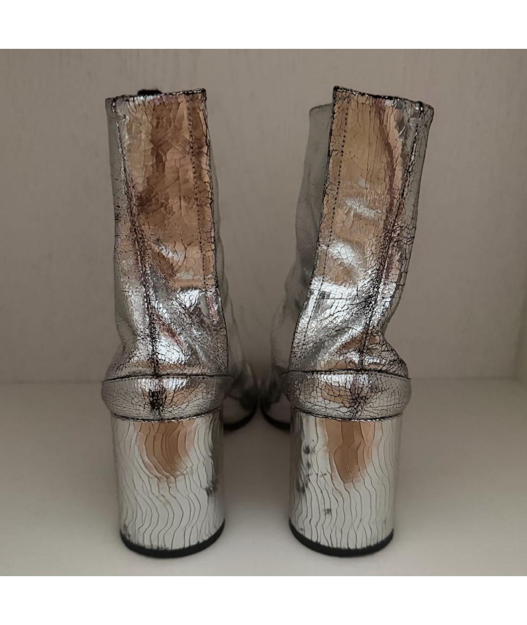 MAISON MARGIELA Серебряные кожаные ботильоны, фото 4