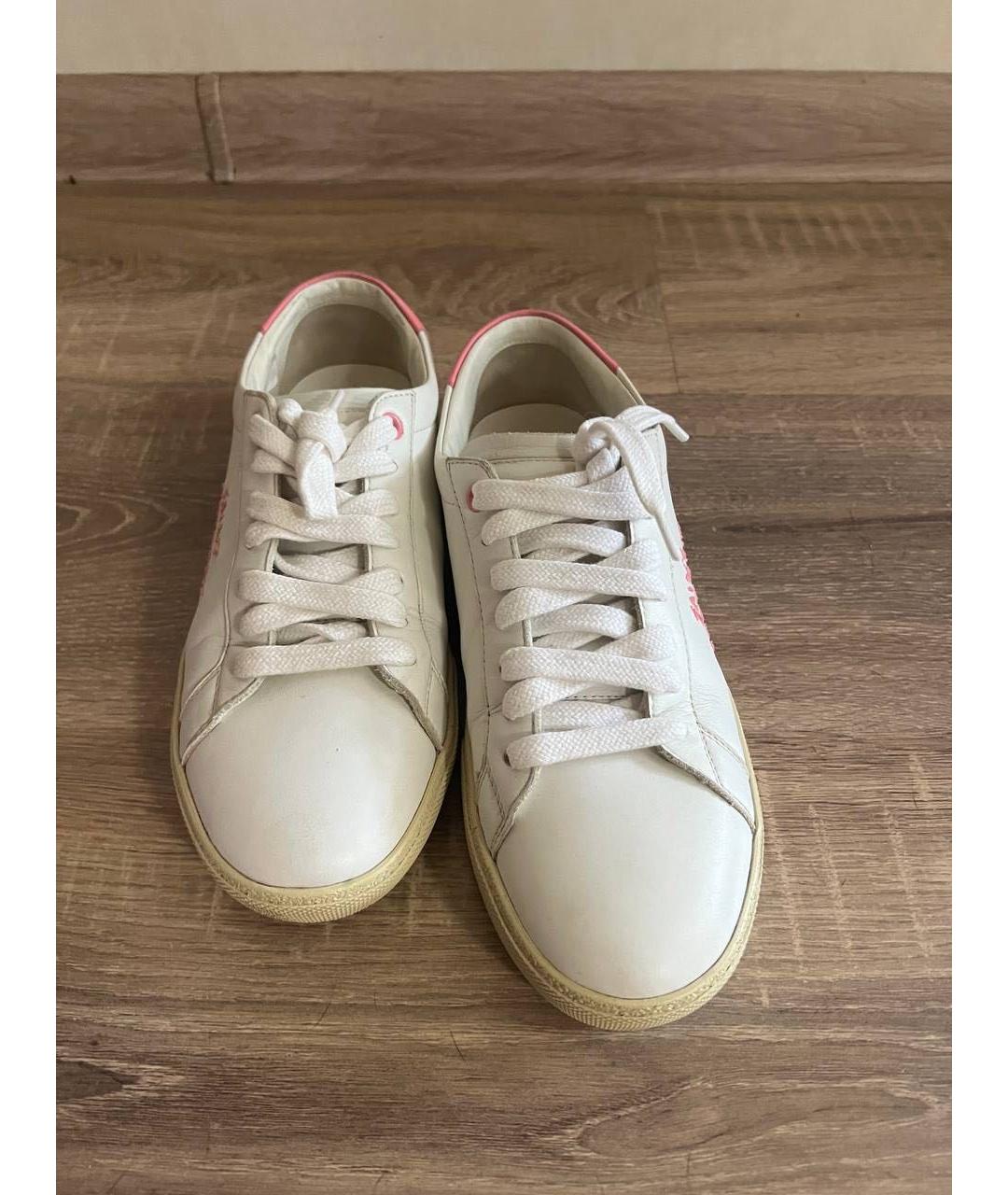 SAINT LAURENT Белые кожаные кеды, фото 5