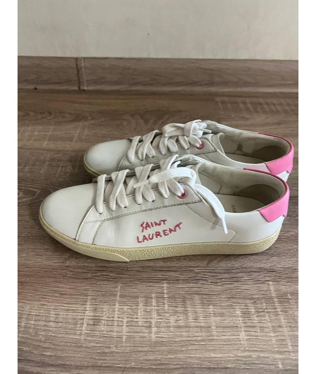 SAINT LAURENT Белые кожаные кеды, фото 3