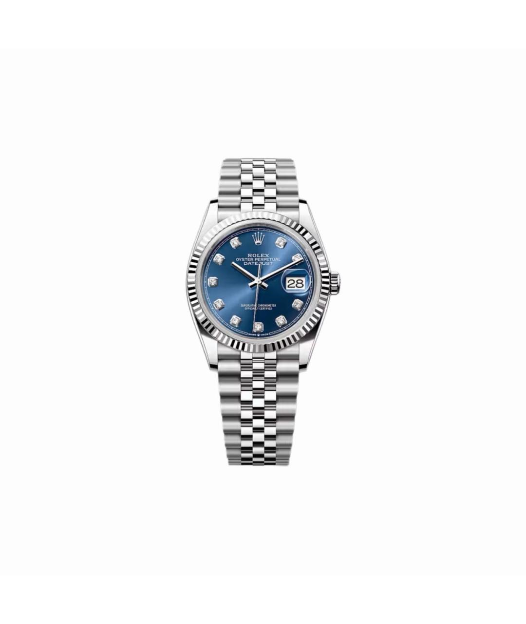 ROLEX Синие часы из белого золота, фото 3