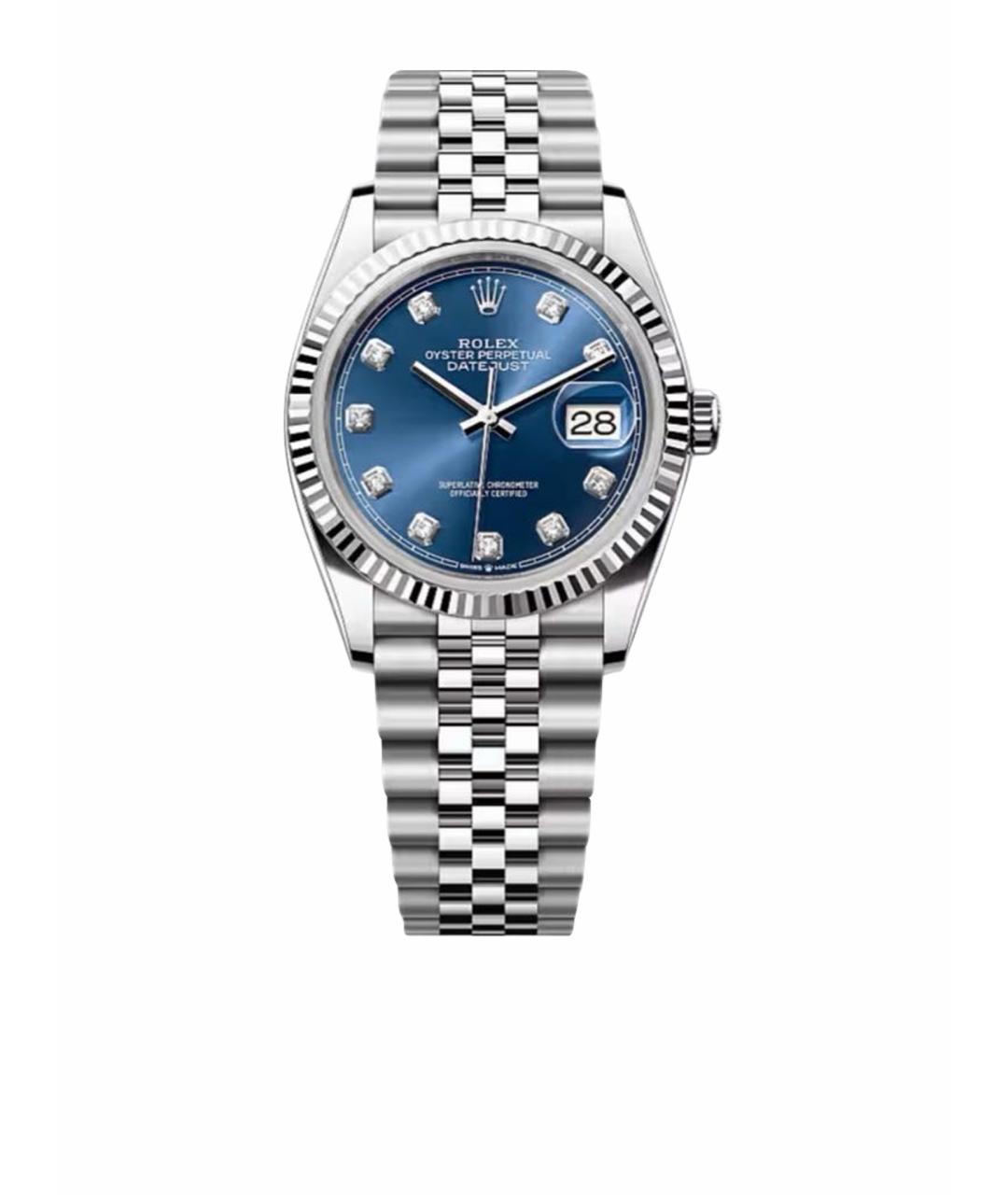 ROLEX Синие часы из белого золота, фото 1