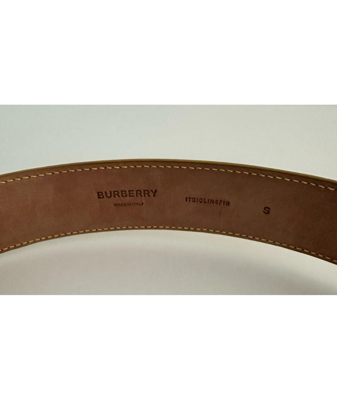 BURBERRY Желтый кожаный ремень, фото 4