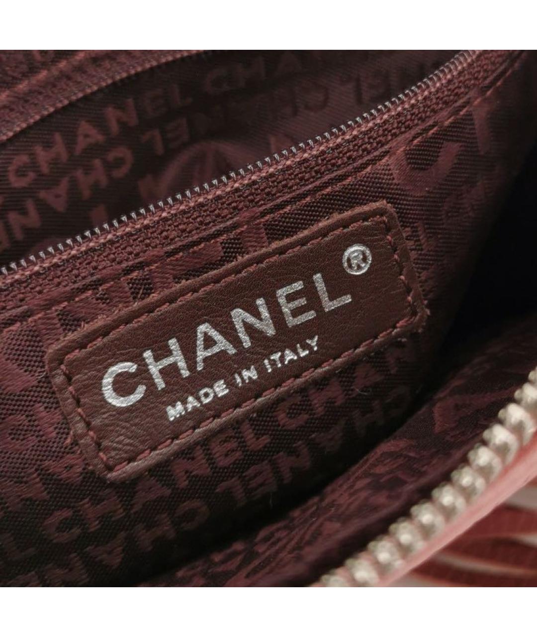 CHANEL Розовая кожаная сумка с короткими ручками, фото 5
