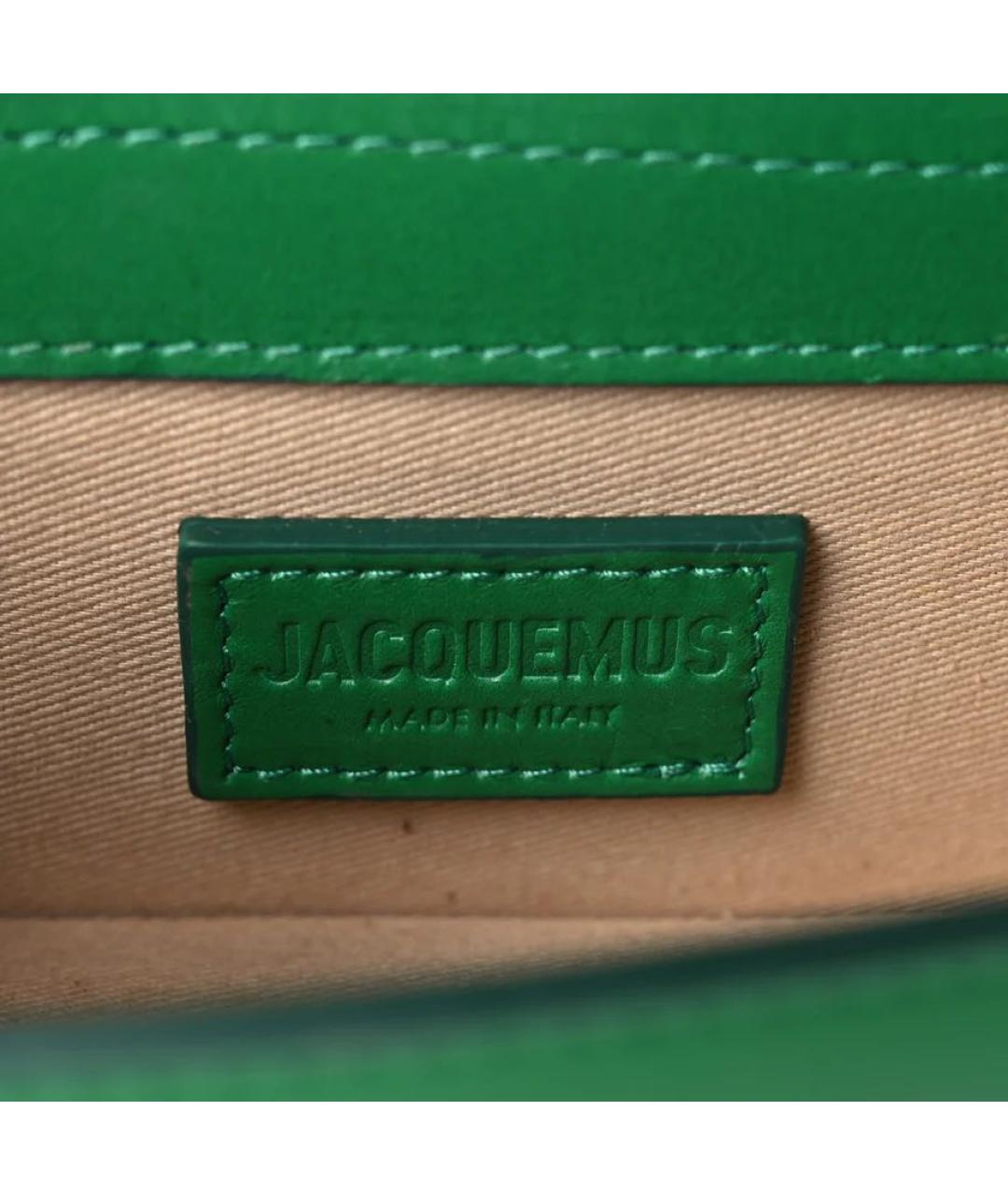 JACQUEMUS Зеленая кожаная сумка через плечо, фото 4