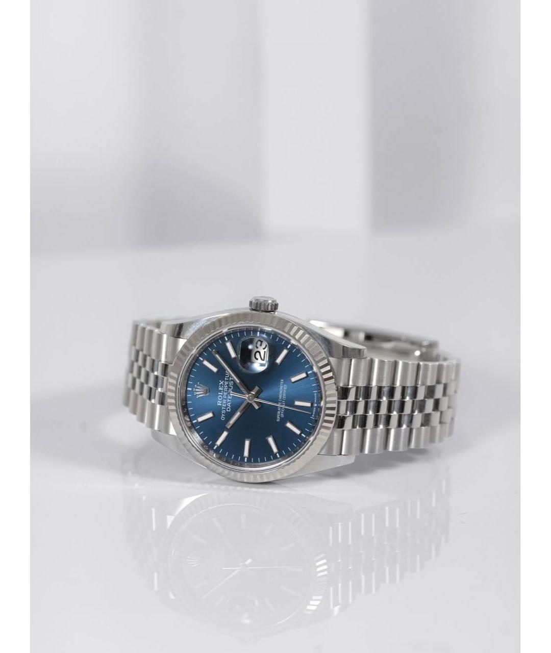 ROLEX Синие часы из белого золота, фото 3