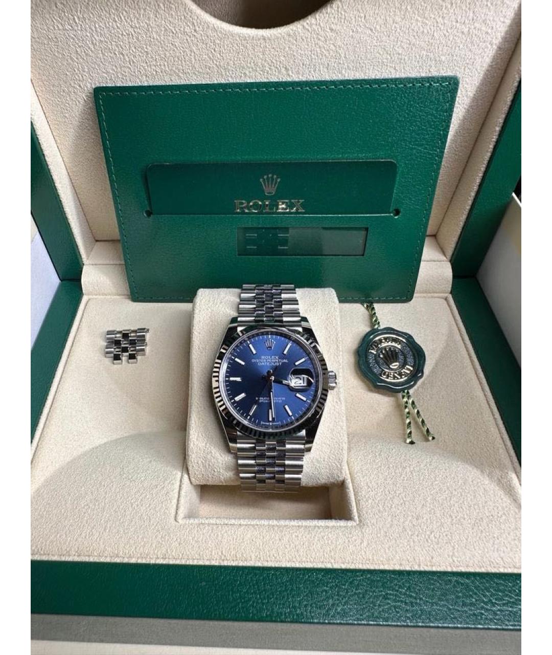 ROLEX Синие часы из белого золота, фото 2