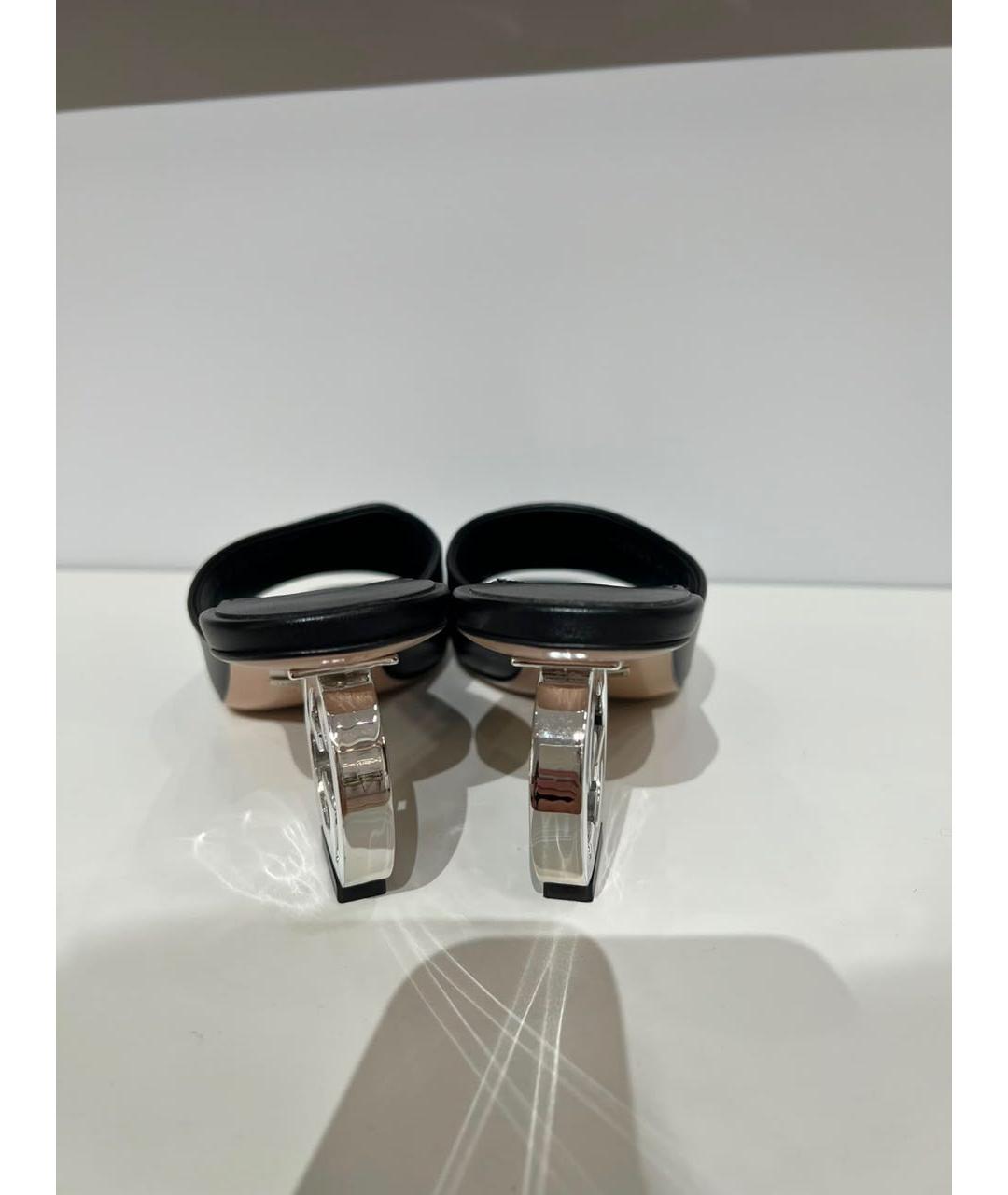 GUCCI Черные кожаные мюли, фото 4