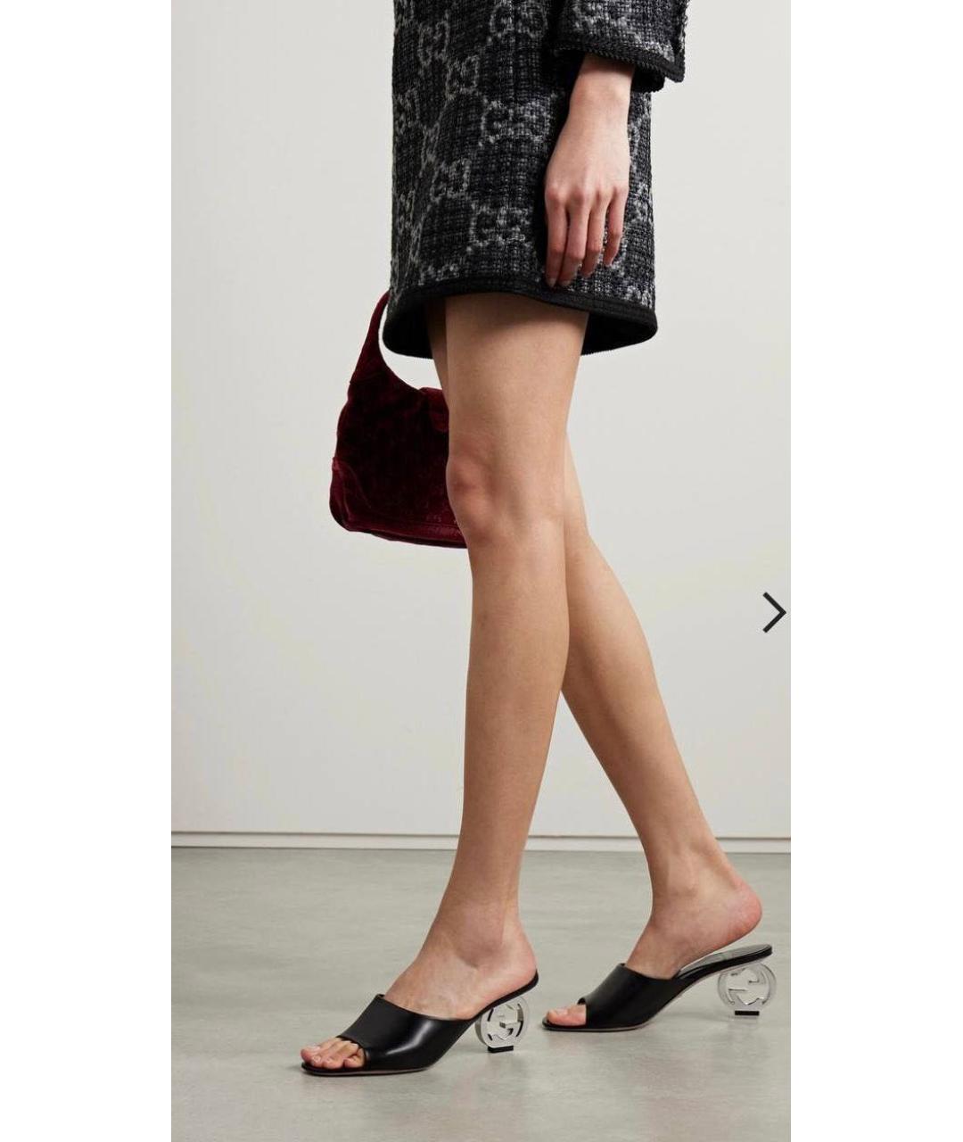 GUCCI Черные кожаные мюли, фото 5