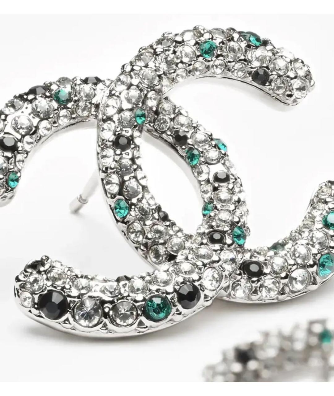 CHANEL Серебряные металлические серьги, фото 2