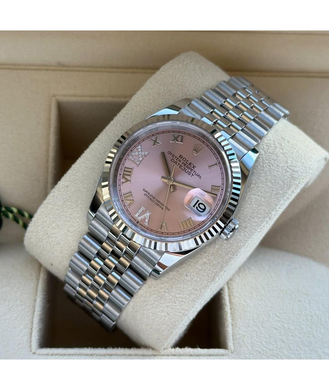 ROLEX Розовые часы из белого золота, фото 2
