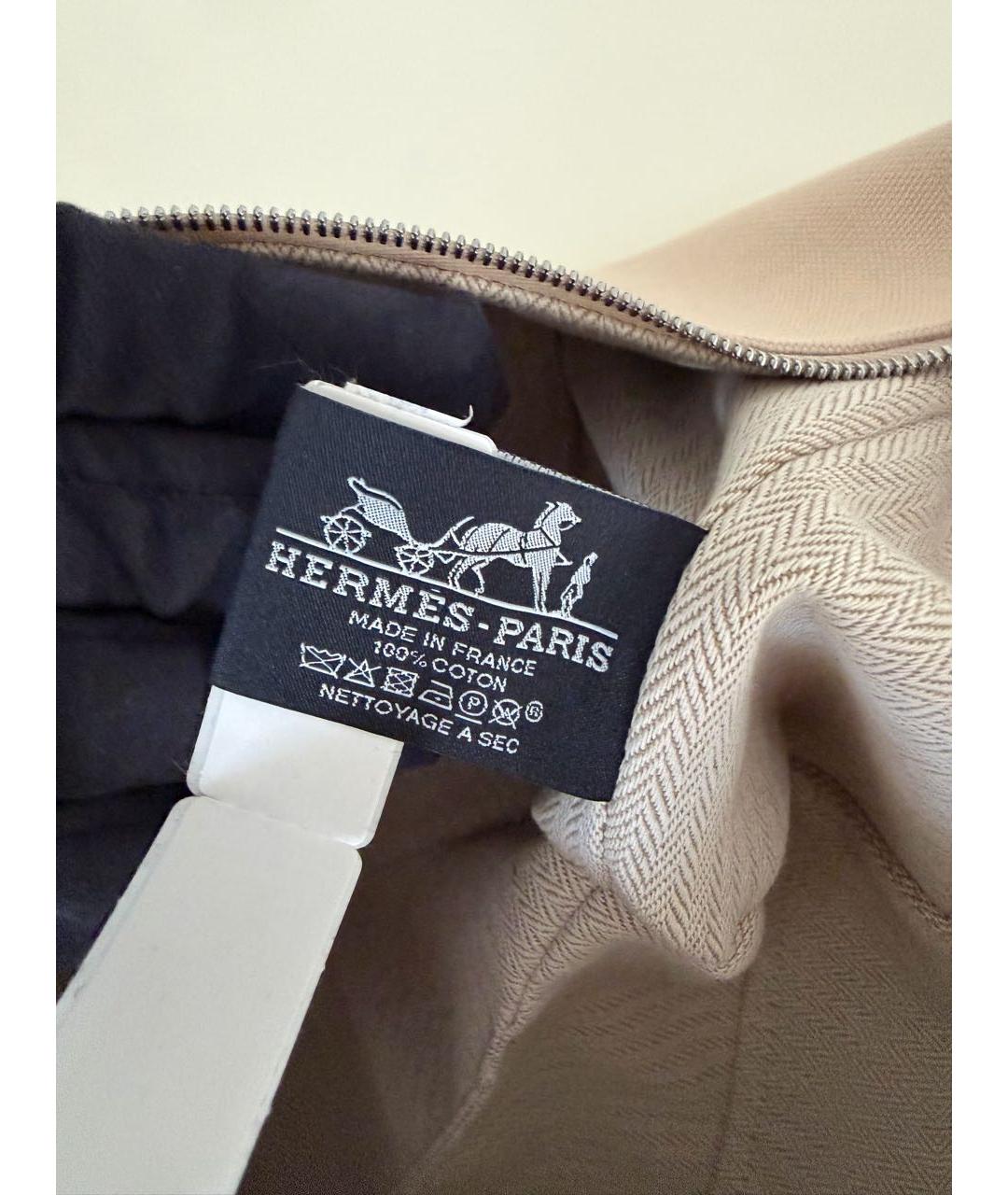 HERMES Бежевая косметичка, фото 7