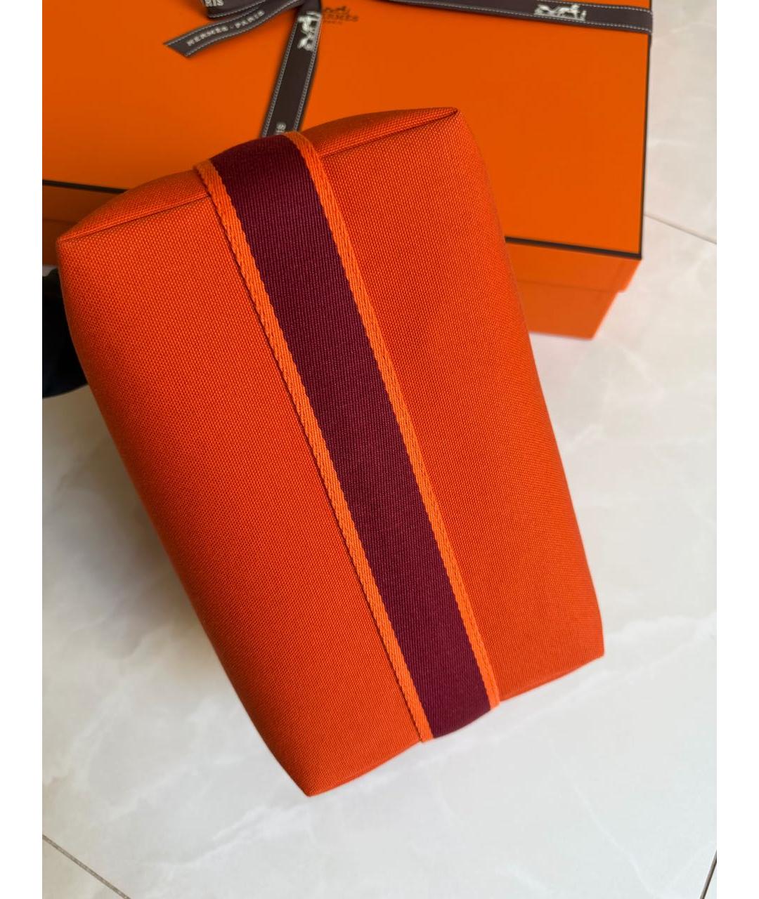 HERMES Оранжевая косметичка, фото 4