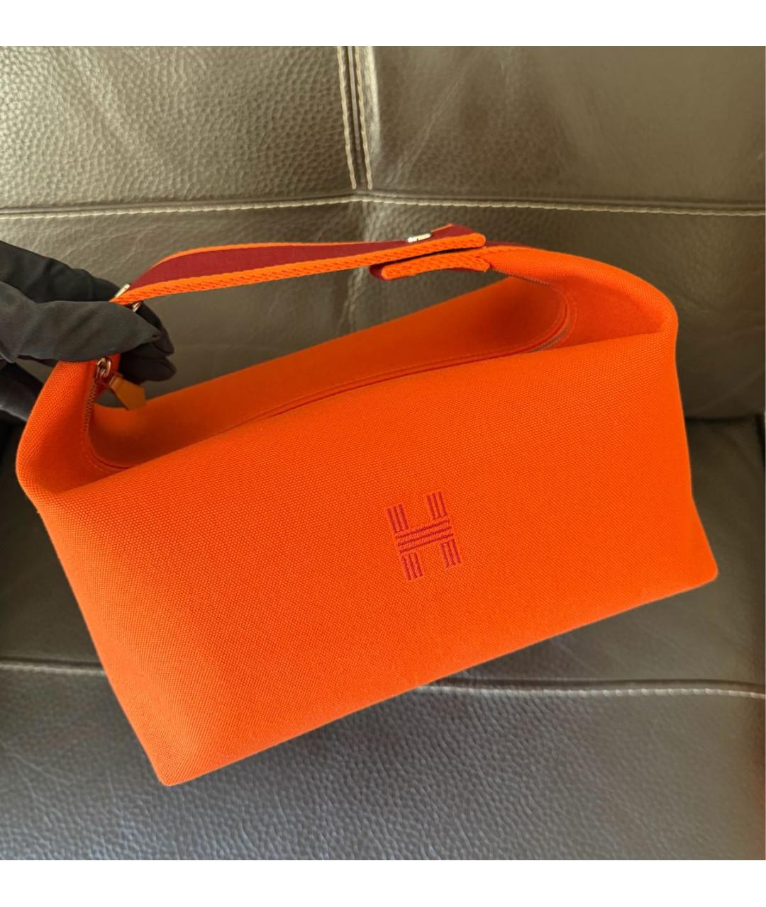 HERMES Оранжевая косметичка, фото 2