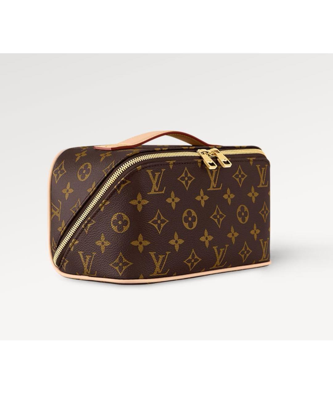 LOUIS VUITTON Коричневая косметичка из канвы, фото 9