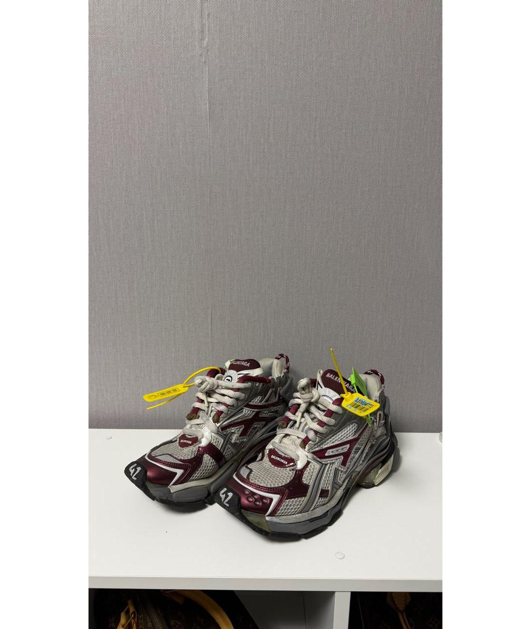BALENCIAGA Бордовые низкие кроссовки / кеды, фото 6