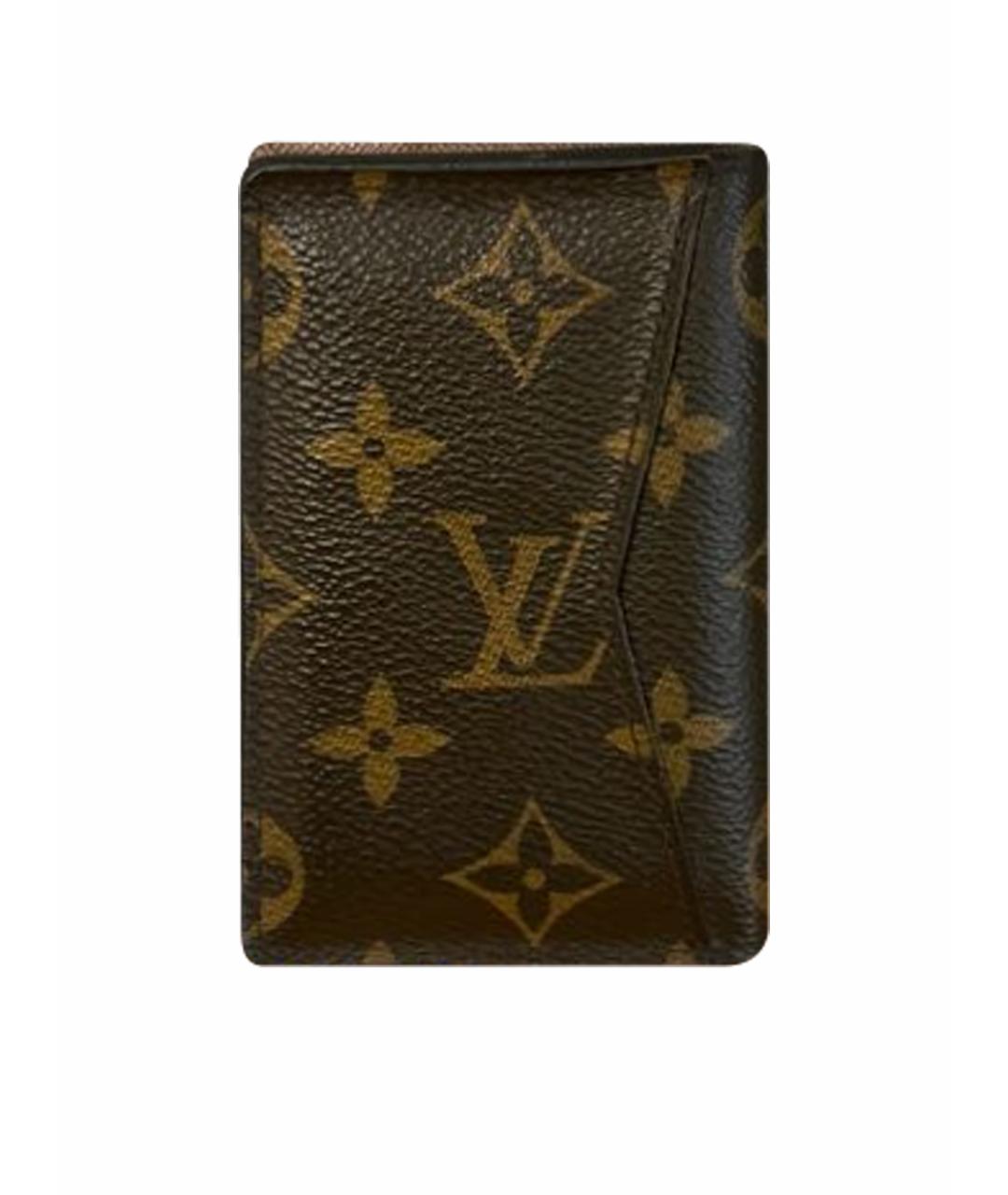 LOUIS VUITTON Коричневый кожаный кардхолдер, фото 1