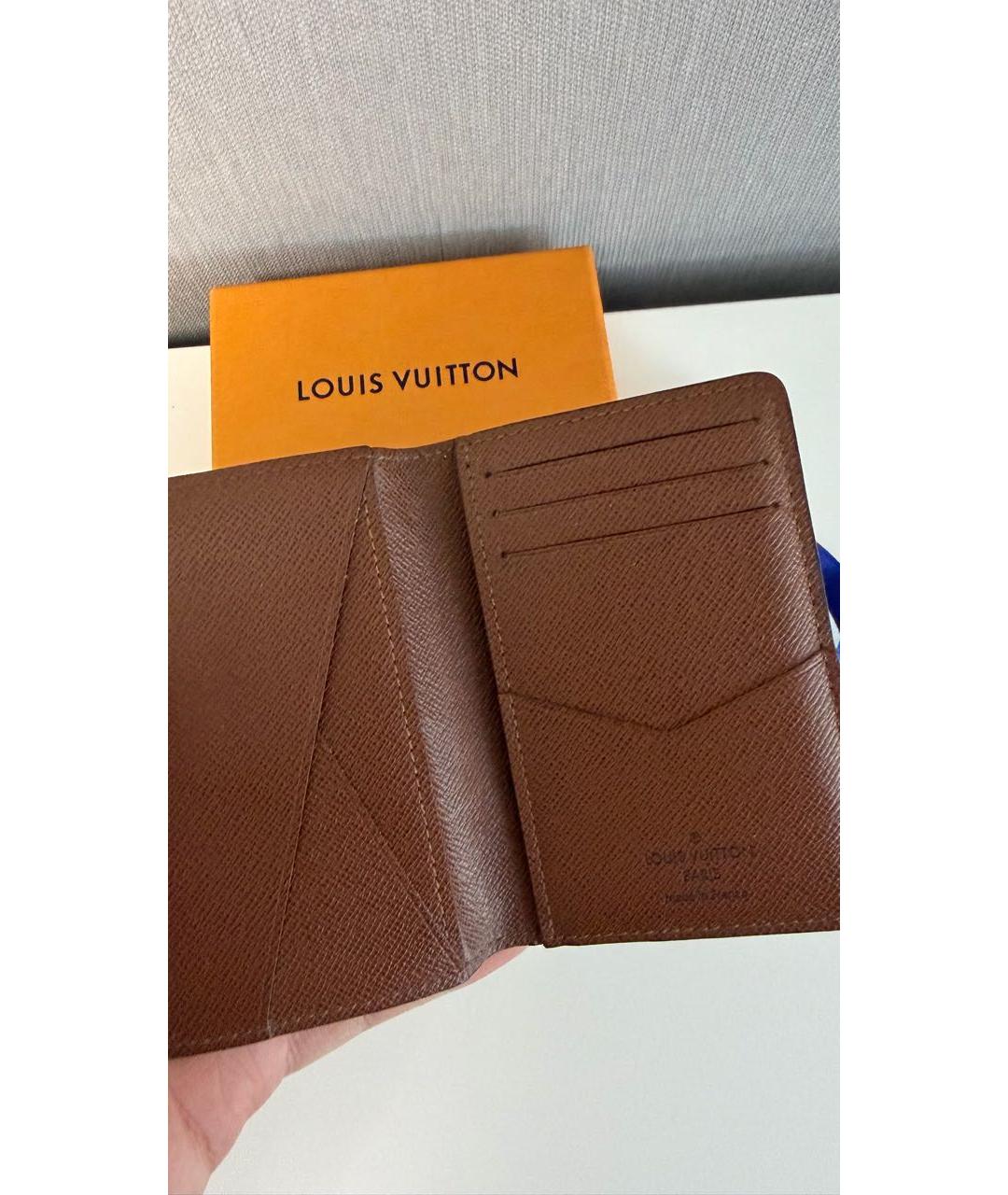 LOUIS VUITTON Коричневый кожаный кардхолдер, фото 3
