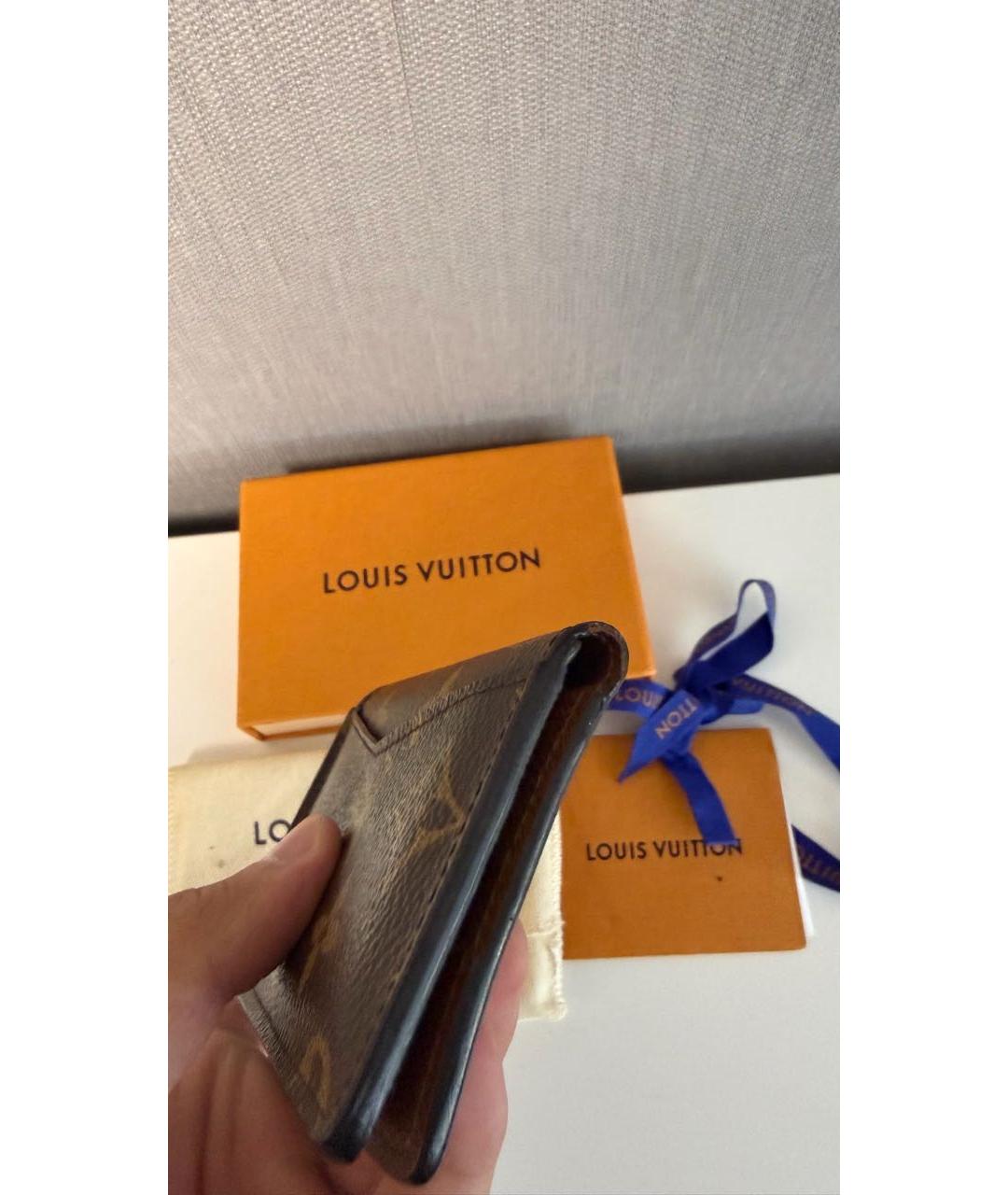 LOUIS VUITTON Коричневый кожаный кардхолдер, фото 4