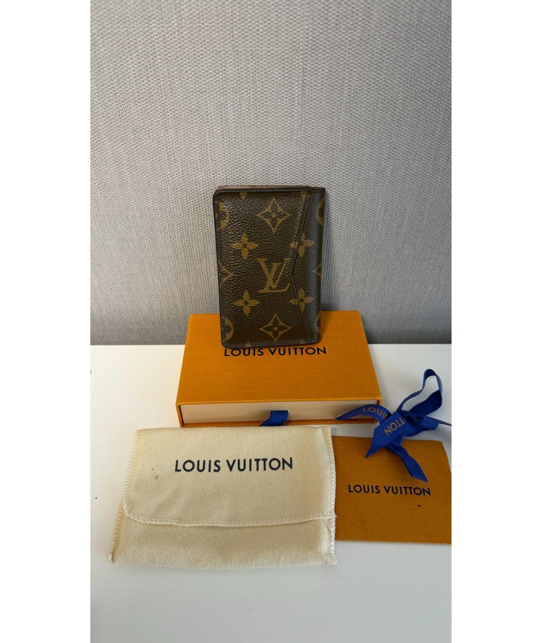 LOUIS VUITTON Коричневый кожаный кардхолдер, фото 5