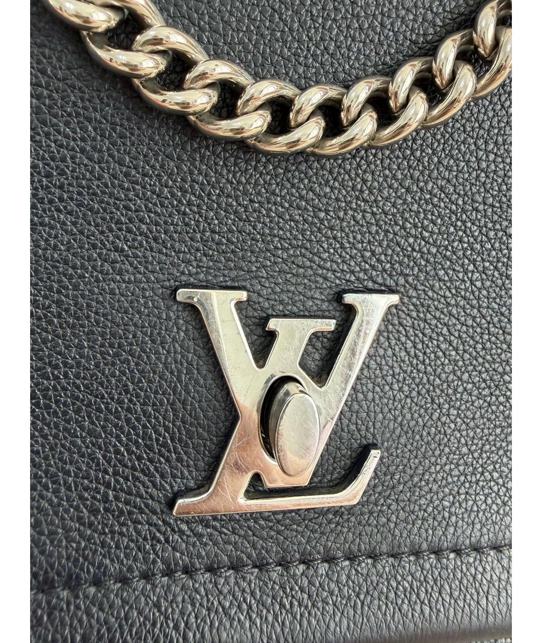 LOUIS VUITTON Черная кожаная сумка через плечо, фото 7