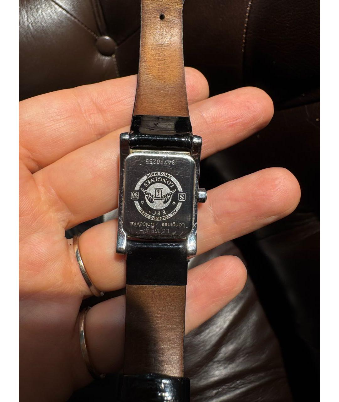 LONGINES Черные с серебряным покрытием часы, фото 3