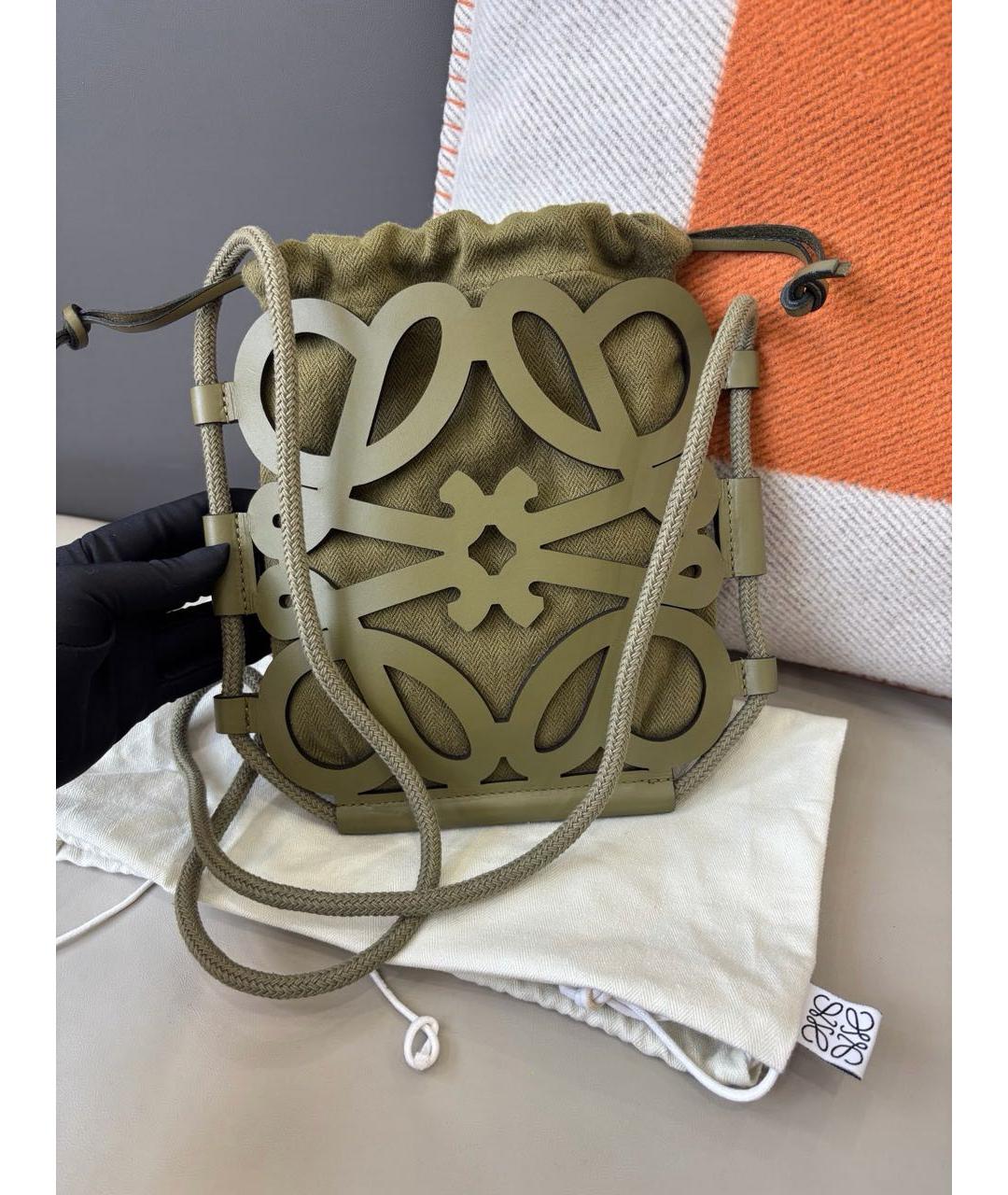 LOEWE Зеленая кожаная сумка через плечо, фото 2