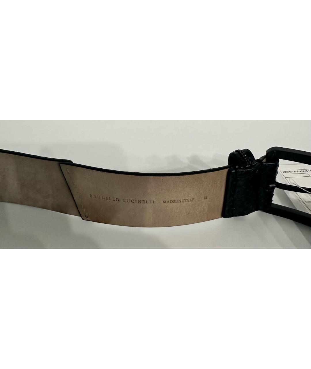 BRUNELLO CUCINELLI Черный ремень из экзотической кожи, фото 3
